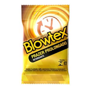 Preservativo Blowtex Prazer Prolongado Efeito Retardante Com 03 Unidades