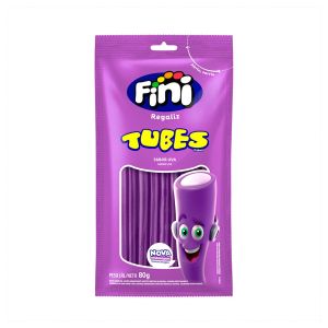 Bala Gelatina Tubes Sabor Uva 80g Fini