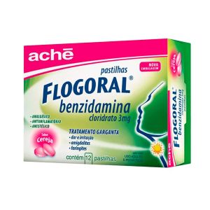 Flogoral Pastilhas Sabor Cereja Com 12 Unidades Ache
