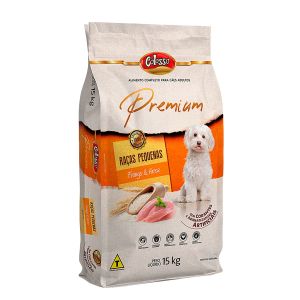 Ração Para Cães Raças Pequenas Adultos Premium Sabor Frango e Arroz Com 15Kg Colosso