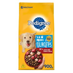 Ração Seca Filhotes Sabor Carne, Frango e Cereais Com 900g Pedigree