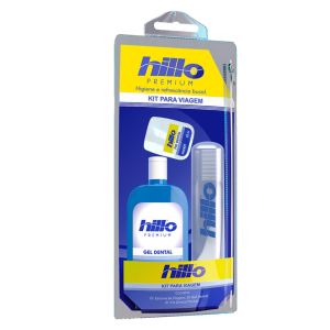 Kit Para Viagem Escova, Fio Dental 25m e Gel Dental 60g Premium Hillo