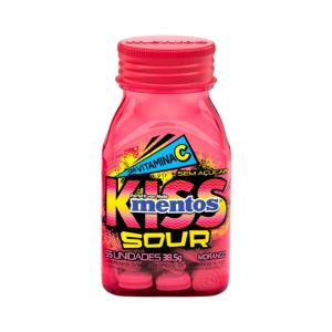 Pastilha Mentos Kiss Sour Com Vitamina C Sabor Morango Ácido Com 55 Unidades