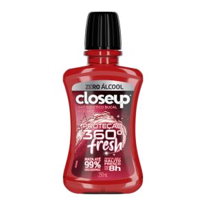 Enxaguante Antisséptico Bucal Closeup Red Hot Proteção 360° Fresh Zero Álcool Com 250ml