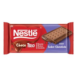 Chocotrio Chocolate Ao Leite Com Biscoito De Chocolate E Recheio Sabor Chocolate Com 90g Nestlé
