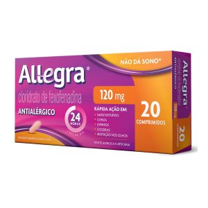 Antialérgico Allegra 120mg Com 20 Comprimidos Sanofi