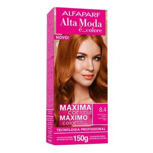 Coloração Creme Alta Moda 8.4 Louro Claro Cobre Com 150g Alfaparf