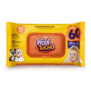 Toalha Umedecida Piquitucho Premium Com 60 Unidades