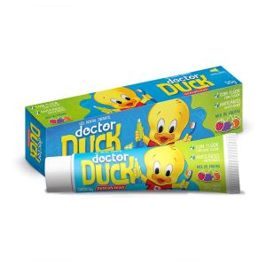 Gel Dental Infantil Doctor Duck Com Flúor Sabor Mix de Frutas Com 50G Dentalclean