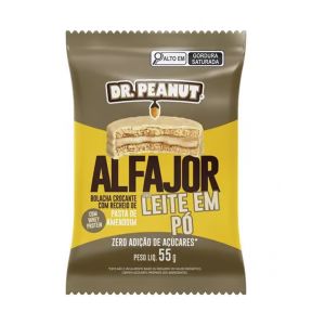 Alfajor Com Whey e Pasta De Amendoim Sabor Leite Em Pó 55g Dr Peanut