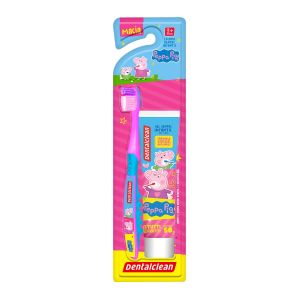Kit Peppa Pig Escova de Dente e Gel Dental Com 50g Dentalclean