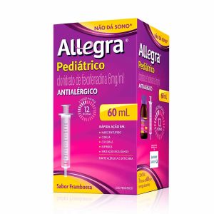 Allegra Pediátrico Cloridrato de Fexofenadina 6mg/ml Sabor Framboesa Suspensão Oral Com 60ml