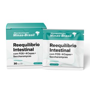 Reequilíbrio Intestinal com FOS + 4 Cepas + Saccharomyces 30 Sachês Uva