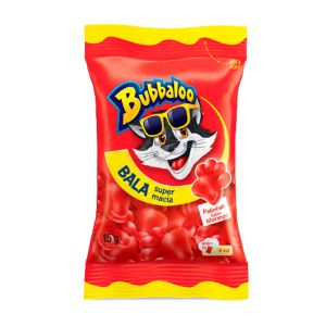 Bala Bubbaloo Patinhas Sabor Morango 15g