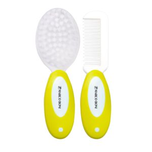 Kit Escova E Pente Baby Amarelo Marco Boni