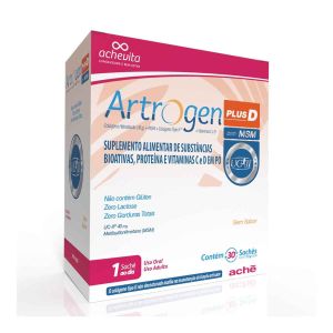 Suplemento Alimentar Artrogen Plus D Sem Sabor Com 30 Sachês Aché