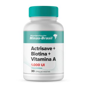 Actrisave 150mg + Biotina 2mg + Vitamina A 1000ui 30 Cápsulas