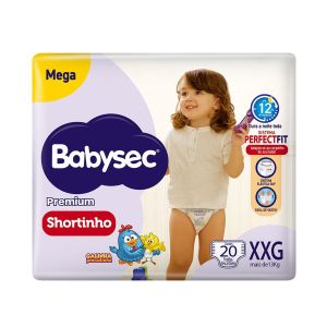 Fralda Babysec Shortinho Tamanho Mega XXG Com 20 Unidades