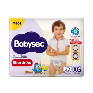 Fralda Babysec Shortinho Tamanho Mega XG Com 22 Unidades