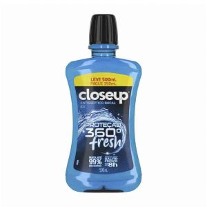 Enxaguante Antisséptico Bucal Closeup Ice Proteção 360° Fresh Leve 500ml Pague 350ml