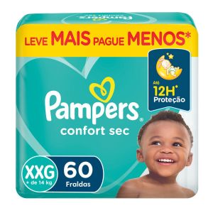 Fralda Confort Sec Giga Tamanho XXG Com 60 Unidades Pampers