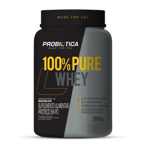 100% Pure Whey Sabor Baunilha Com 900g Probiótica