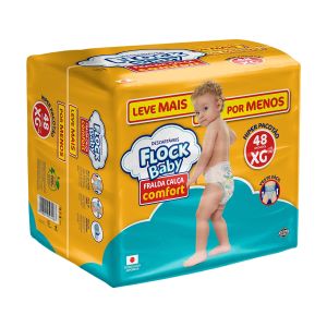 Fralda-Calça Confort Tamanho XG Hiper Pacotão Com 48 Unidades Flock Baby
