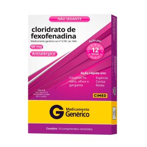 Cloridrato De Fexofenadina 60mg Com 10 Comprimidos Revestidos Genérico Cimed