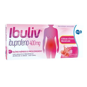 Ibuliv Ibuprofeno 400mg Com 8 Cápsulas Moles Ems