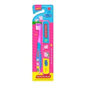 Escova De Dente Infantil Peppa Pig Macia Com Estojo Dentalclean