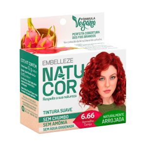 Tintura Suave 6.66 Vermelho Cereja Com 1 Unidade Natucor