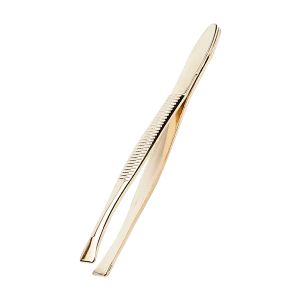 Pinça Dourada Ponta Reta Aço Carbono 78mm Ref-6119B Marco Boni