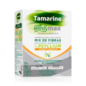 Tamarine Fibras Max Em Pó Sabor Laranja Com 10 Sachês De 6,5g Cada