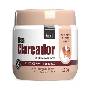 Creme Lisa Clareador Virilha E Axilas Com 120g Biosoft