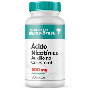 Ácido Nicotínico 500mg Auxilio no Colesterol 90 Cápsulas