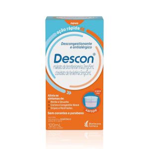 Descon 2mg/5mg/5ml Xarope Com 120ml Mantecorp Farmasa