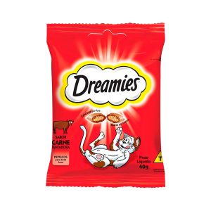 Petisco Dreamies Para Gatos Adultos Sabor Carne Com 40g