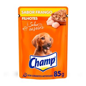 Ração Úmida Champ Sabor Caseiro Frango para Cães Filhotes Sachê Com 85g