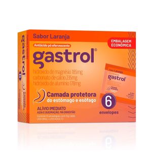 Gastrol Pó Efervescente Sabor Laranja Com 6 Sachês