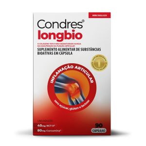 Condres Longbio Colágeno Tipo II Não Hidrolisado com Curcumina 90 Cápsulas