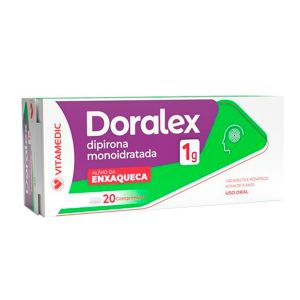 Doralex Dipirona Monoidratada 1G Com 20 Comprimidos Vitamedic