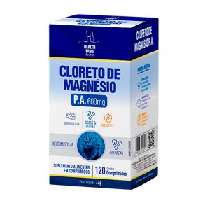 Suplemento Alimentar Cloreto De Magnésio Pa 600mg Com 120 Comprimidos Health Labs