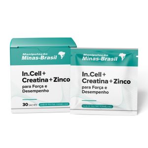 In.Cell + Creatina + Zinco para Força e Desempenho 30 Sachês Frutas Vermelhas