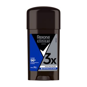 Desodorante Creme Rexona Men Clinical Clean 96h Antitranspirante Masculino Com 58g