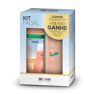 Kit Isdin Protetor Solar Facial Fusion Water Color Cor Média FPS 50 50ml e Solução Micelar 400ml