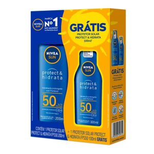 Kit Nivea Sun Protect e Hidrata Protetor Solar Corporal FPS 50 200ml e 100ml