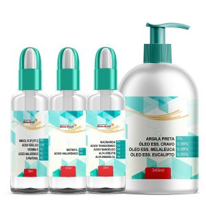 Trio Completo Para Melasma e Manchas Com Sabonete Lama Negra