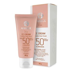 Protetor Solar Facial Clareador CC Cream FPS 50 60g Anasol