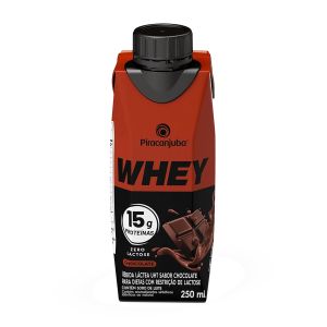 Whey Piracanjuba Bebida Láctea Zero Lactose Sabor Chocolate Com 250ml