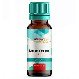 Ácido Fólico 5Mg Com 60 Comprimidos Sublinguais Sabor Limão